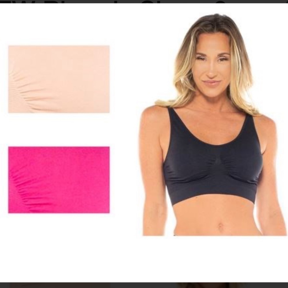 NEW Rhonda Shear 3-Pack Seamless Ahh Bra with Removable Pads, Size -Large